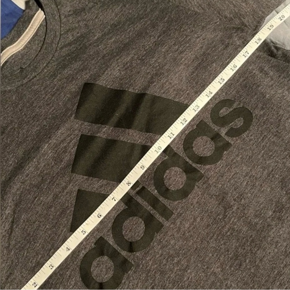 Adidas Gray Short Sleeve Tee with Black Logo - Picture 4 of 5